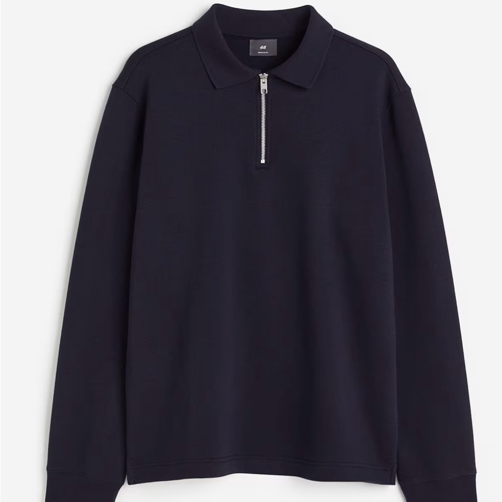 H&M Blue Sweatshirt Quarter-Zip Casual